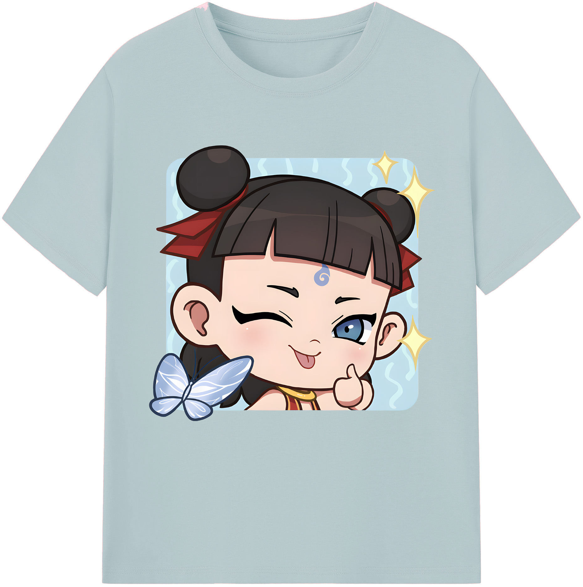 （画像用） Ne Zha 2 ナタ 魔童の大暴れ 綿100％半袖Tシャツ（フロントプリント）